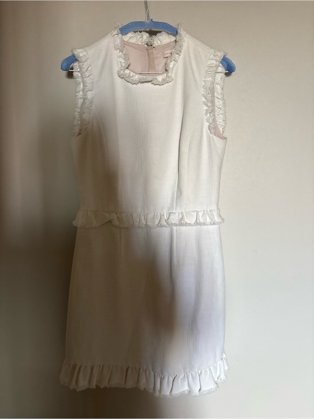 Rebecca Taylor Cream Textured Ruffle Top